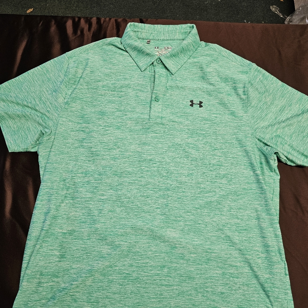 Under Armour Mens Heatgear Polo XL Green